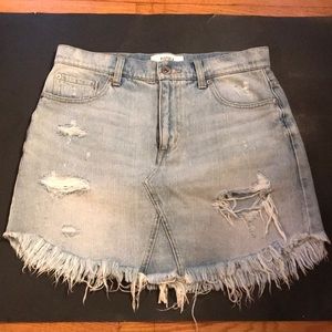 Pistola deconstructed distressed faded denim skirt SZ 28